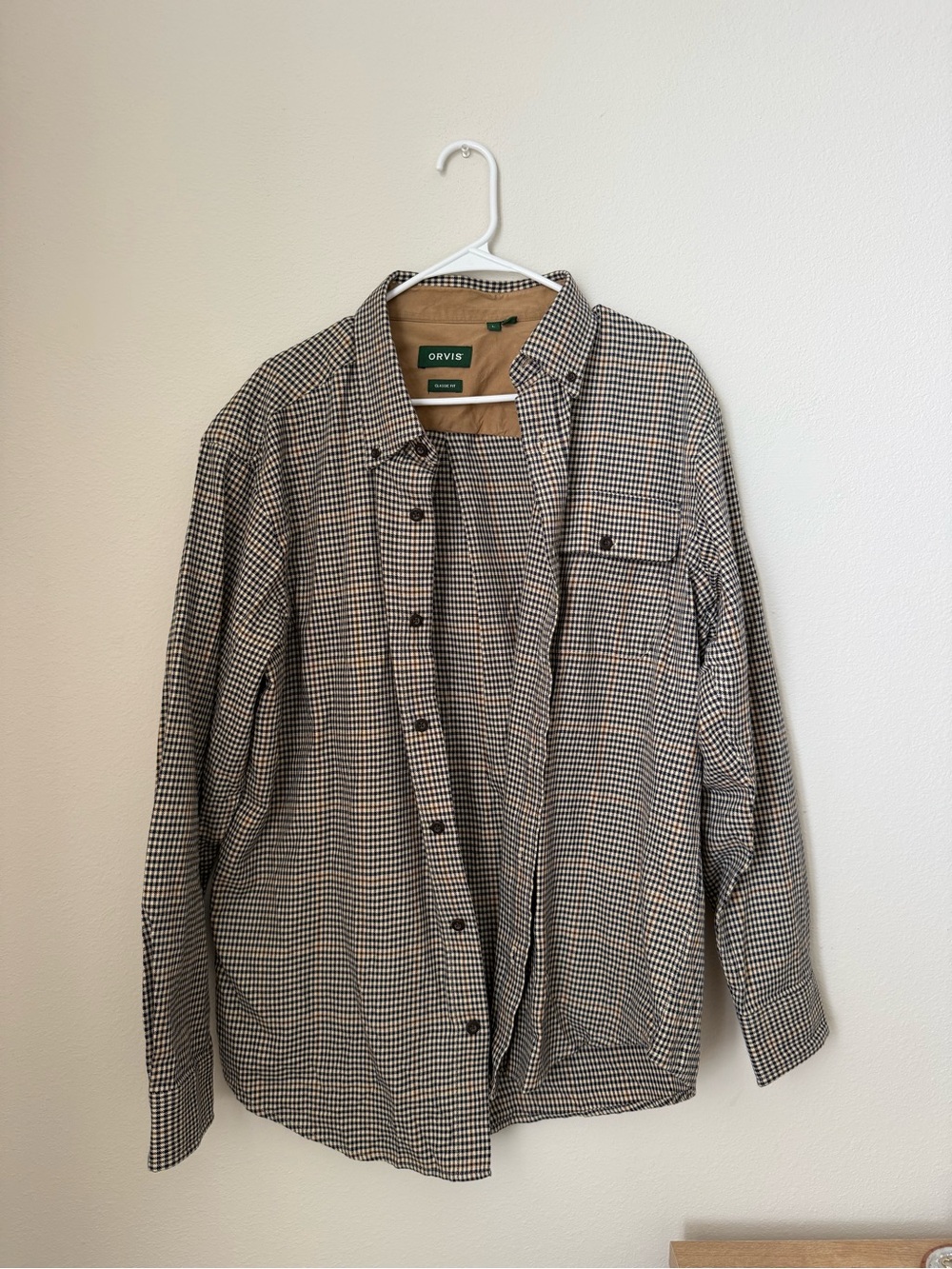 Orvis Men's Brown & Cream Check Shirt Jacket